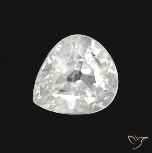 2.63ct 天然 白色 蓝宝石, 梨形, VS