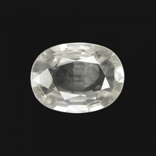 2.28ct 天然 白色 蓝宝石, 椭圆形, VS