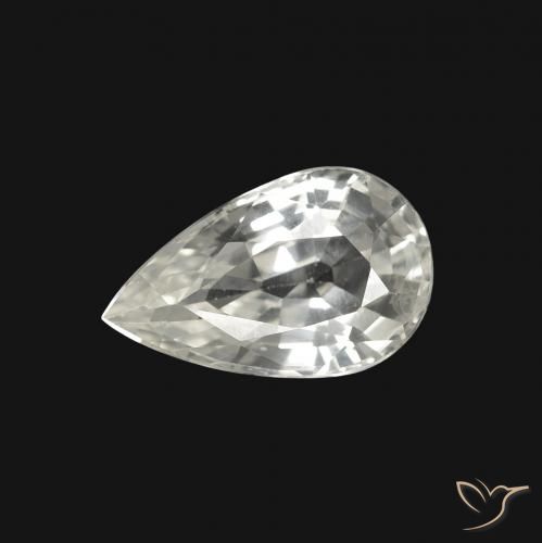 1.32ct 天然 白色 蓝宝石, 梨形, VVS-VS