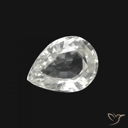 1.25ct 天然 白色 蓝宝石, 梨形, VVS-VS