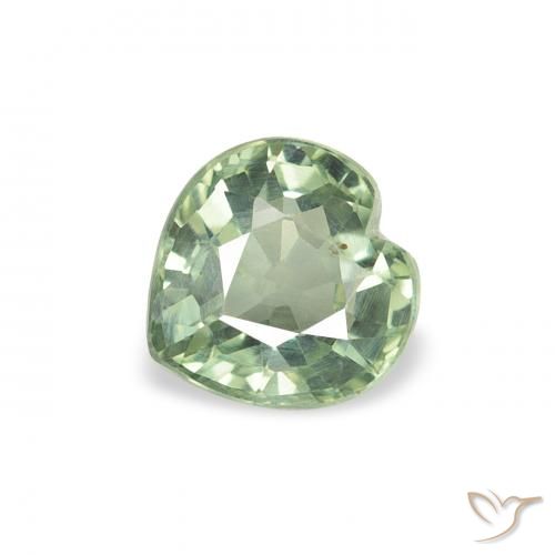 0.68ct 天然 苔绿色 蓝宝石, 心形, VS