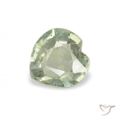 0.61ct 天然 浅绿色 蓝宝石, 心形, VS
