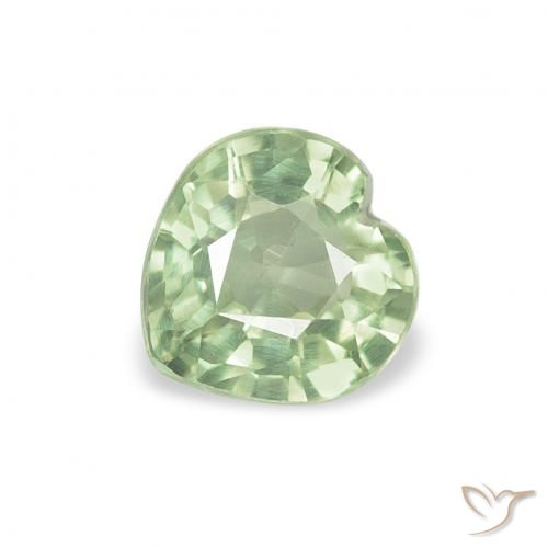 0.71ct 天然 浅绿色 蓝宝石, 心形, VVS-VS