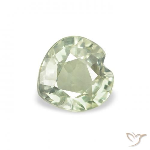 0.65ct 天然 浅绿色 蓝宝石, 心形, VVS-VS