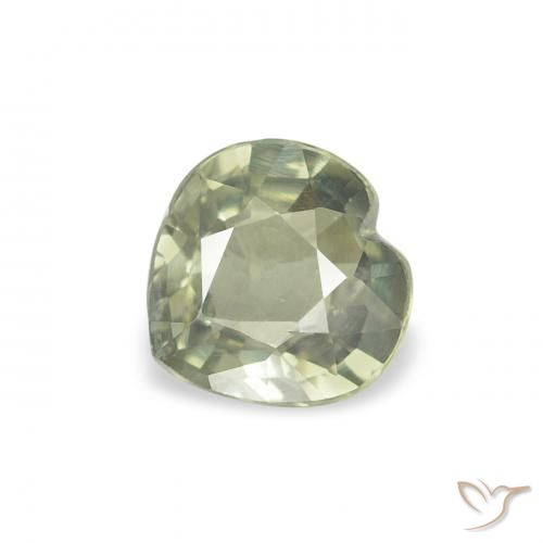 0.55ct 天然 灰绿色 蓝宝石, 心形, VVS-VS