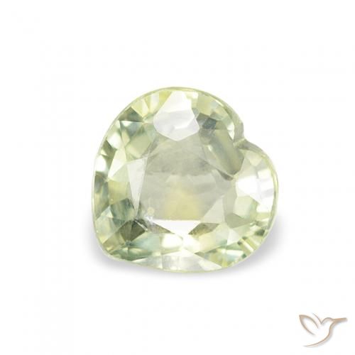 0.65ct 天然 橄榄绿色 蓝宝石, 心形, VS