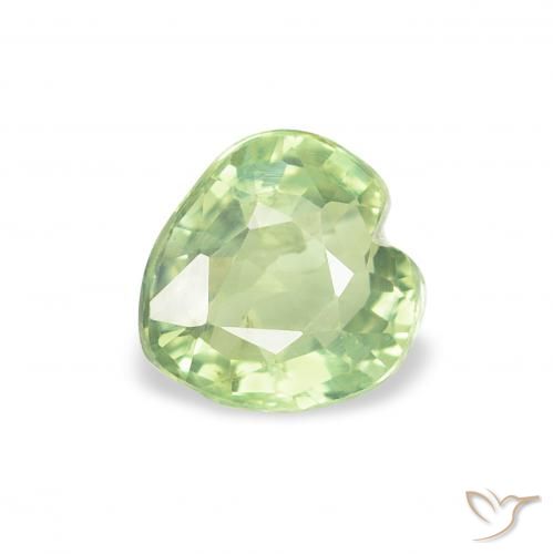 0.73ct 天然 非常浅的绿色 蓝宝石, 心形, VS