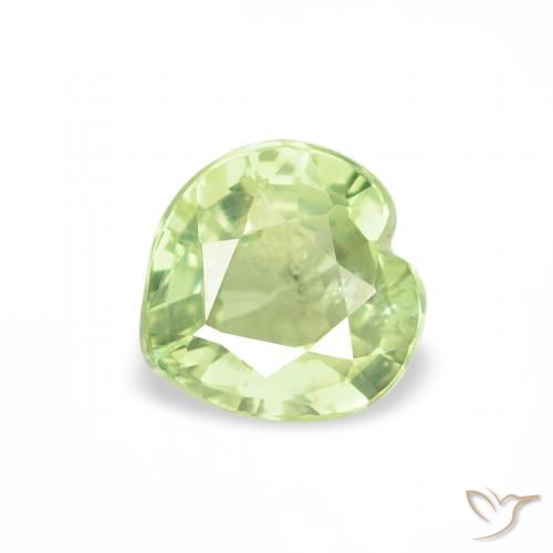 0.59ct 天然 浅黄绿色 蓝宝石, 心形, VS