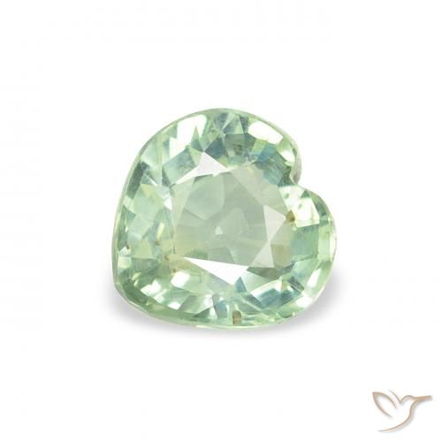0.70ct 天然 浅绿色 蓝宝石, 心形, VS