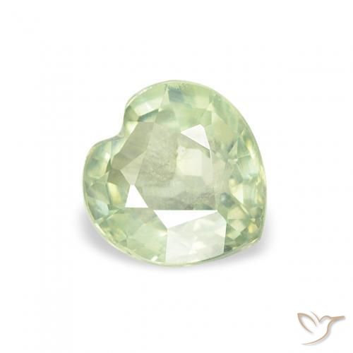 0.69ct 天然 非常浅的绿色 蓝宝石, 心形, VS