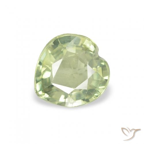 0.62ct 天然 黄绿色 蓝宝石, 心形, VS