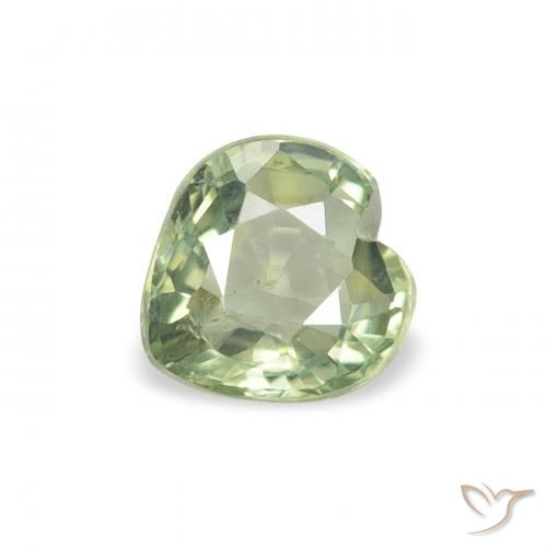 0.64ct 天然 浅森林绿 蓝宝石, 心形, VS