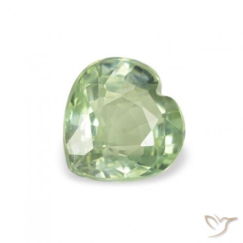 0.66ct 天然 浅绿色 蓝宝石, 心形, VS