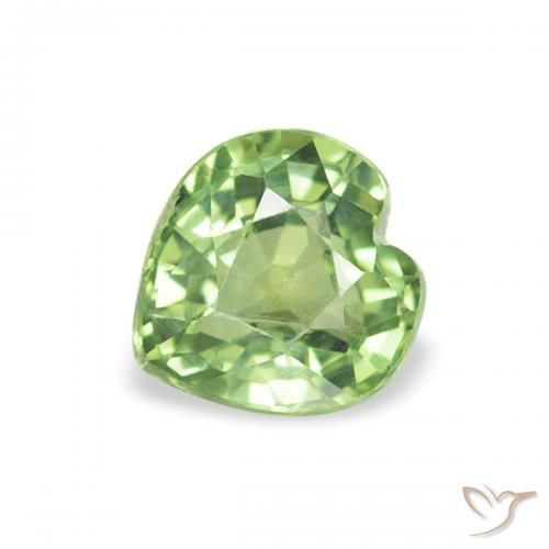 0.64ct 天然 暖绿 蓝宝石, 心形, VS