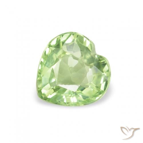 0.71ct 天然 暖绿 蓝宝石, 心形, VS