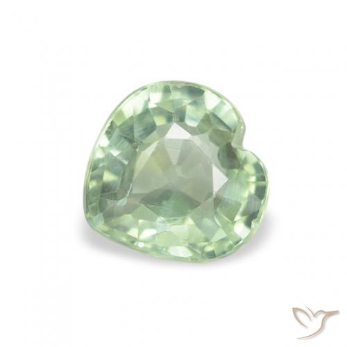 0.67ct 天然 浅森林绿 蓝宝石, 心形, VS