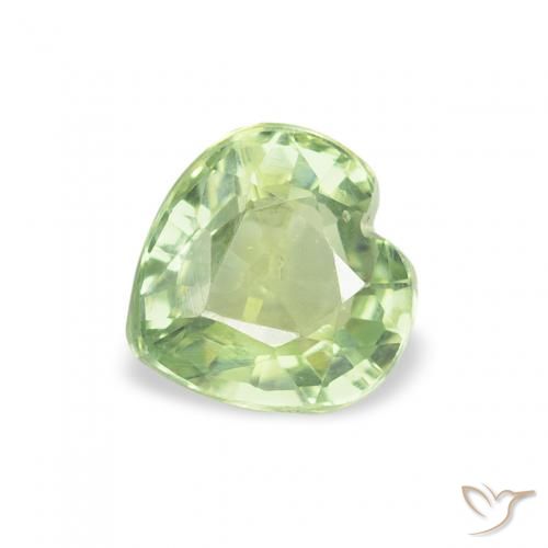 0.68ct 天然 暖绿 蓝宝石, 心形, VS