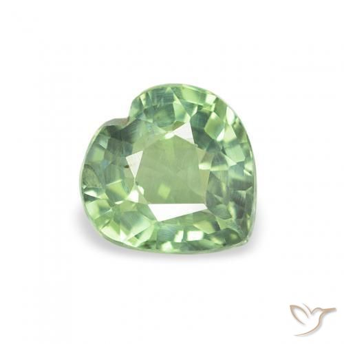 0.62ct 天然 浅鼠尾草绿色 蓝宝石, 心形, VS