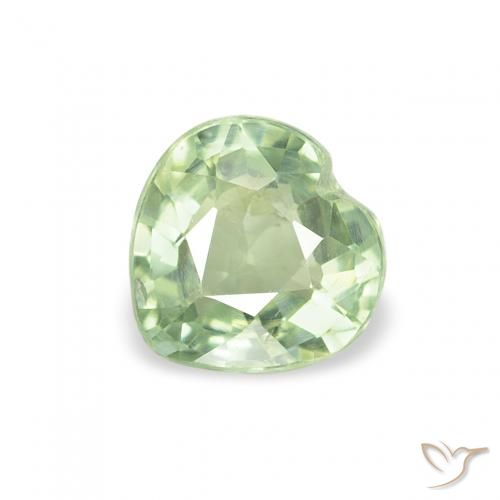 0.64ct 天然 浅绿色 蓝宝石, 心形, VS
