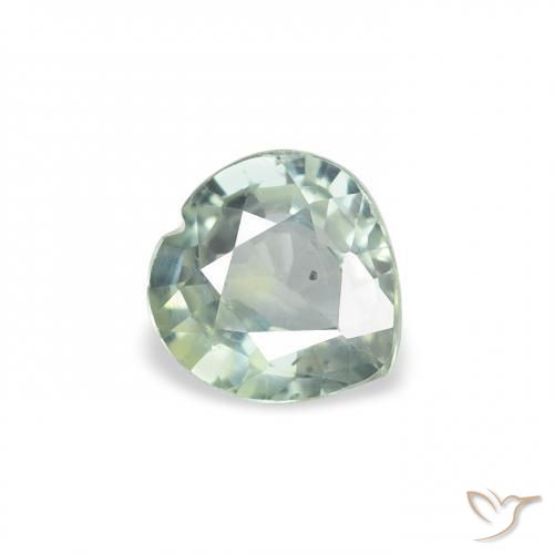 0.61ct 天然 浅绿色 蓝宝石, 心形, VS