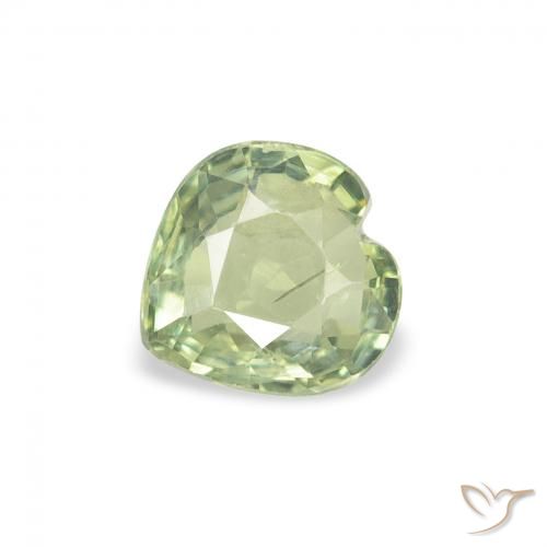 0.61ct 天然 浅绿色 蓝宝石, 心形, VS