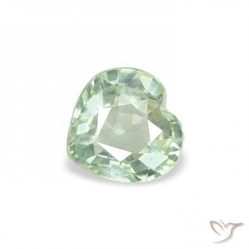 0.68ct 天然 浅绿色 蓝宝石, 心形, VS