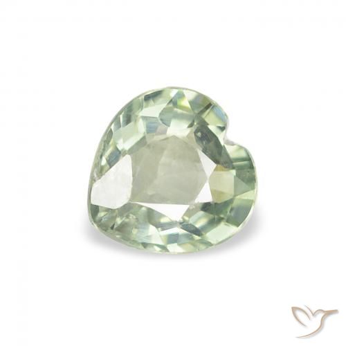 0.66ct 天然 Medium Light Green 蓝宝石, 心形, VS