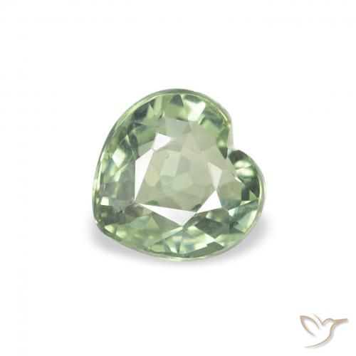 0.68ct 天然 森林绿 蓝宝石, 心形, VS