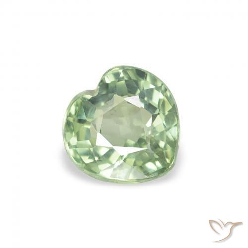 0.76ct 天然 浅绿色 蓝宝石, 心形, VS