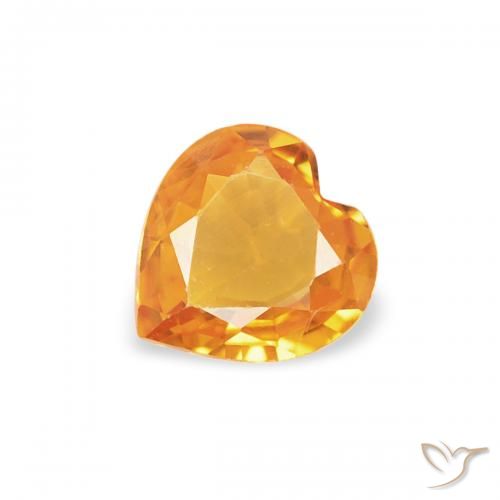 0.32ct 天然 橙金 蓝宝石, 心形, VS
