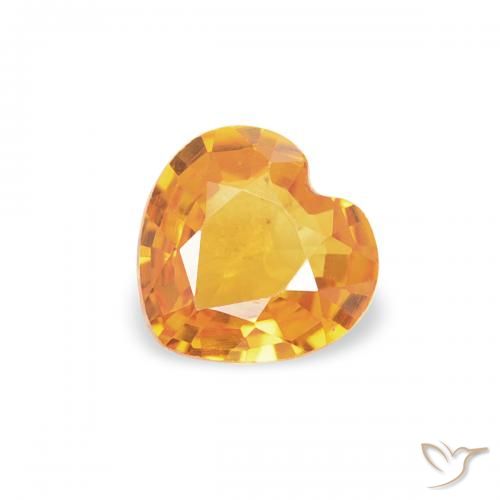 0.37ct 天然 中橙 蓝宝石, 心形, VS