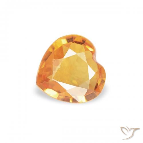0.32ct 天然 橙金 蓝宝石, 心形, VS