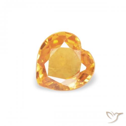 0.32ct 天然 橙金 蓝宝石, 心形, VS