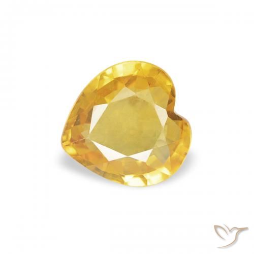 0.40ct 天然 金橙色 蓝宝石, 心形, VS