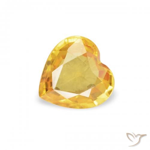 0.36ct 天然 金色 蓝宝石, 心形, VS