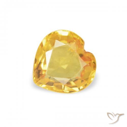 0.42ct 天然 金色 蓝宝石, 心形, VS