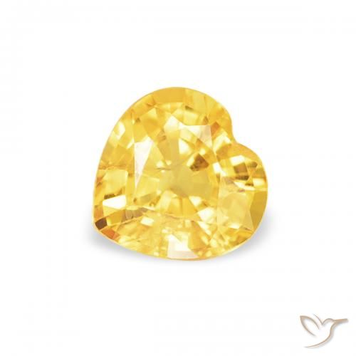 0.43ct 天然 亮金 蓝宝石, 心形, VS