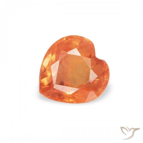 0.42ct 天然 暖杏橙 蓝宝石, 心形, VVS-VS