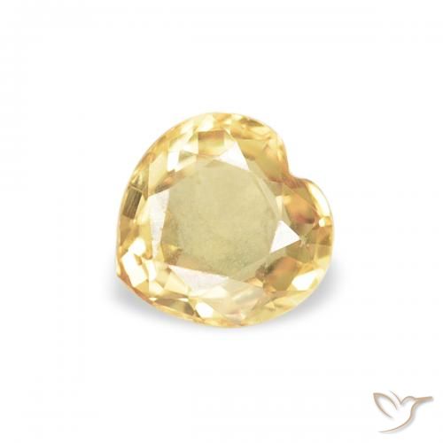 0.40ct 天然 浅金黄色 蓝宝石, 心形, VS