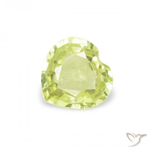 0.36ct 天然 青柠绿 蓝宝石, 心形, VS