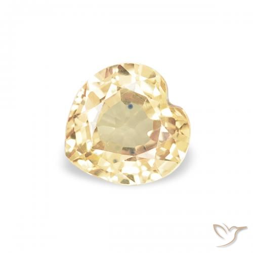 0.43ct 天然 淡黄色 蓝宝石, 心形, VVS-VS