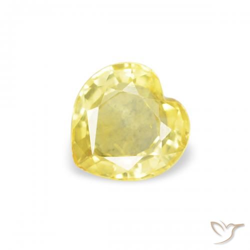 0.40ct 天然 淡黄色 蓝宝石, 心形, VS