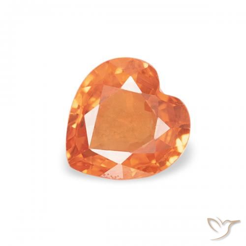 0.45ct 天然 火橙 蓝宝石, 心形, VVS-VS