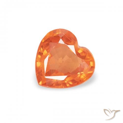 0.40ct 天然 红橙色 蓝宝石, 心形, VVS-VS