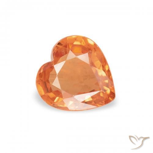0.38ct 天然 中橙 蓝宝石, 心形, VVS-VS