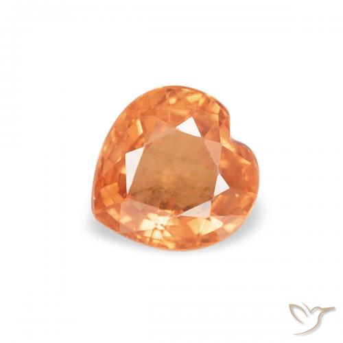 0.43ct 天然 亮橙色 蓝宝石, 心形, VS