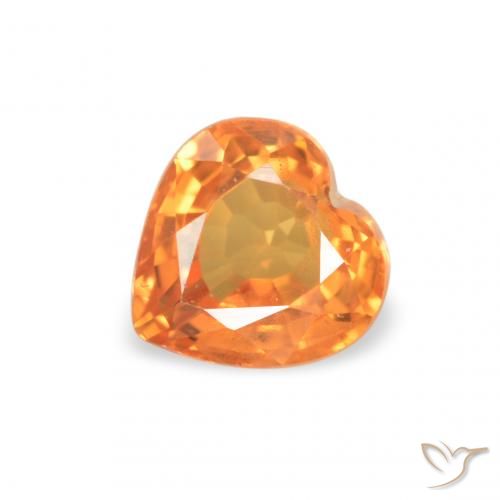 0.42ct 天然 亮橙色 蓝宝石, 心形, VS