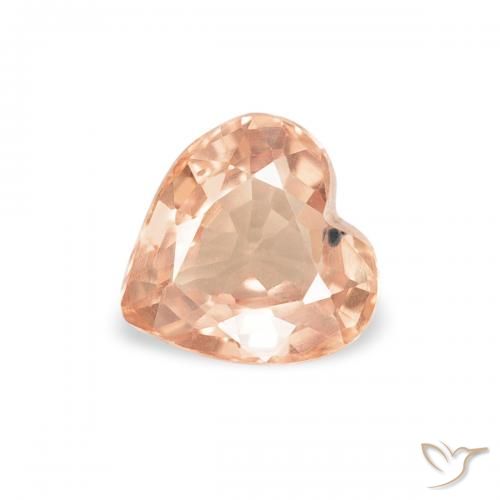 0.42ct 天然 淡虎橙 蓝宝石, 心形, VVS-VS