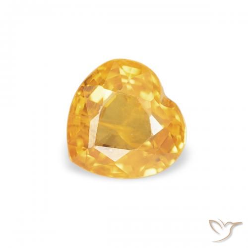 0.44ct 天然 金橙 蓝宝石, 心形, VVS-VS