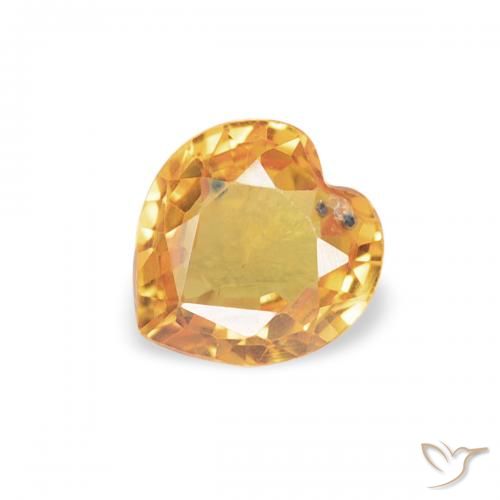 0.43ct 天然 橙金 蓝宝石, 心形, VVS-VS